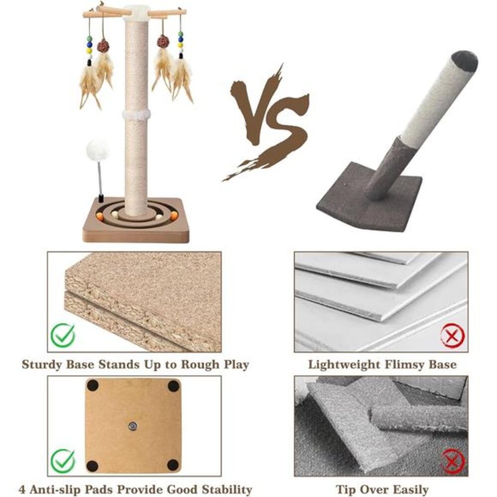 Cat Scratching Post Sisal Interactive Furniture Toys Cats Adults - Picture 6 of 7